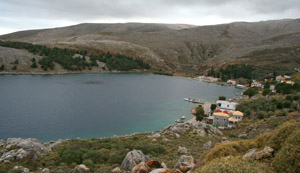 Pantoukios.Village in a natural bay in North Chios on the East coast